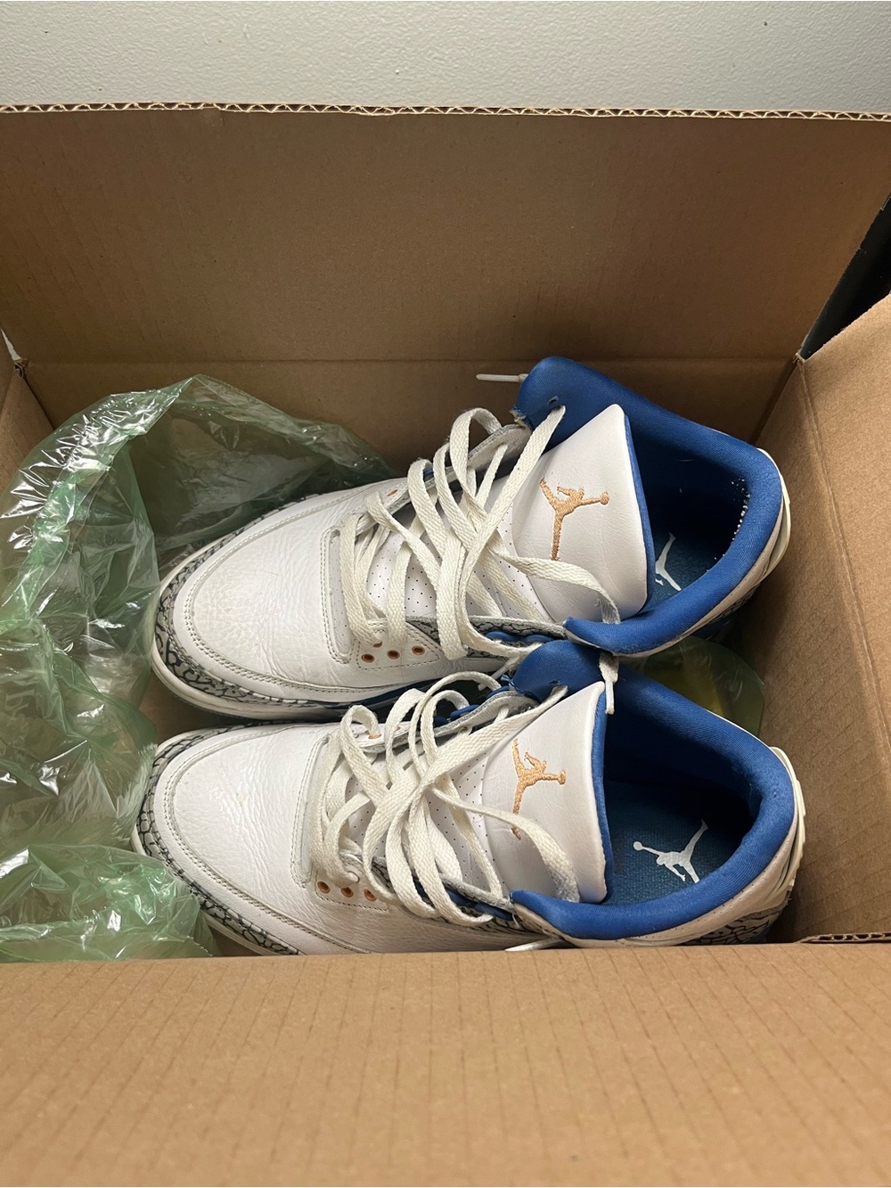 Nike White and Blue Air Jordan 3 Washington wizards size 10.5 men’s good con